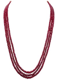 3 Layers Of Ruby Gemstone Faceted Beads Necklace NP1372 photo 1