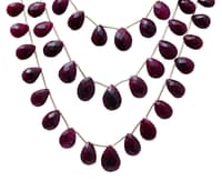 3 Layers of Ruby Gemstone Faceted Almond Necklace NP1382 photo 2