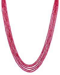 5 Layers of Glass Filled Ruby Gemstone Faceted Beads Necklace NP1397 photo 1