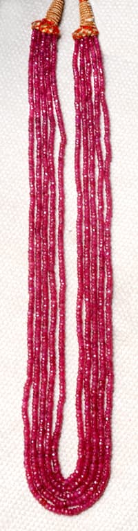 5 Layers of Glass Filled Ruby Gemstone Faceted Beads Necklace NP1397 photo 3