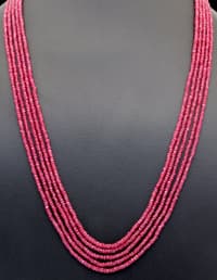 5 Layers of Glass Filled Ruby Gemstone Faceted Beads Necklace NP1397 photo 4