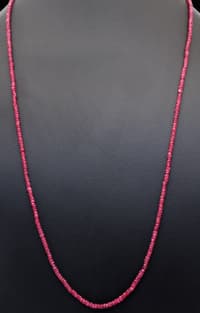 Glass Filled Ruby Gemstone Faceted Beads Necklace NP1399 photo 3