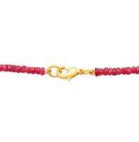 Glass Filled Ruby Gemstone Faceted Beads Necklace NP1399 photo 4