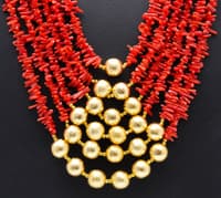 6 Layers of Coral Gemstone Beaded Necklace NP1401 photo 3