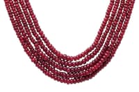 5 Layers of Ruby Gemstone Beaded Necklace With Silver Element NP1407 photo 2