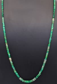 23" Inches Emerald Gemstone Shaded Faceted Beaded Necklace NP1409 photo 4