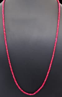 26" Inches Ruby Faceted Beads Necklace NP1429 photo 4