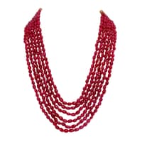 5 Row Ruby Gemstone Oval Shape Beads Necklace NP1431 photo 1