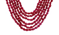 5 Row Ruby Gemstone Oval Shape Beads Necklace NP1431 photo 2