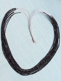 a lot of 15 rows of natural black diamond faceted bead NP1438 photo 1