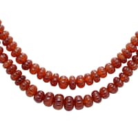2 Layers of Hessonite Gemstone Melon Shape Beads Necklace NP1446 photo 2