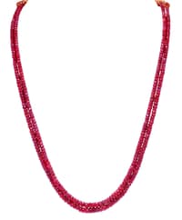 2 Layers of ruby gemstone cushion shape beaded necklace NP1457 photo 1