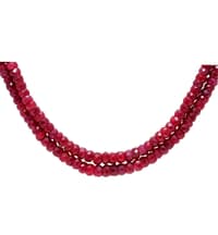 2 Layers of ruby gemstone cushion shape beaded necklace NP1457 photo 2