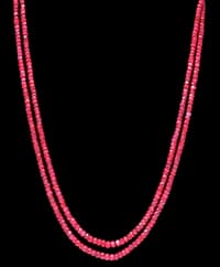 2 Layers of ruby gemstone cushion shape beaded necklace NP1457 photo 3