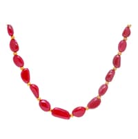 Rare Ruby Gemstone Tumble Beads Necklace NP1459 photo 3