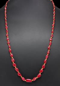 Rare Ruby Gemstone Tumble Beads Necklace NP1459 photo 4