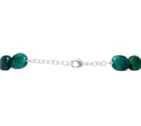 Coral & Emerald gemstone tumble bead shape necklace & earring set NP1460 photo 7