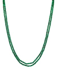 2 Layers of Emerald gemstone faceted bead necklace NP1463 photo 1