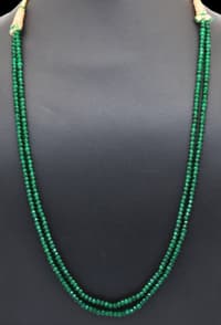 2 Layers of Emerald gemstone faceted bead necklace NP1463 photo 3