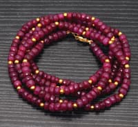Glass Filled Ruby Gemstone Faceted Beads String NP1469 photo 5
