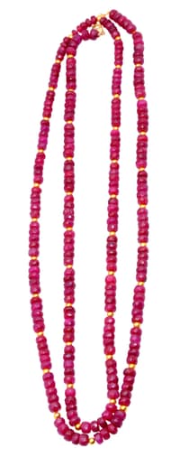 Glass Filled Ruby Gemstone Faceted Beads String NP1469 photo 6