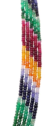 Ruby Emerald Sapphire 5 Layers Faceted Beads Necklace & earring set NP1472 photo 4