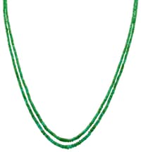 2 Layers of Emerald gemstone faceted bead necklace NP1473 photo 1