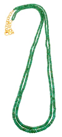 2 Layers of Emerald gemstone faceted bead necklace NP1473 photo 3