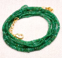 2 Layers of Emerald gemstone faceted bead necklace NP1473 photo 4
