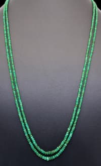 2 Layers of Emerald gemstone faceted bead necklace NP1473 photo 5