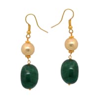 Row of Natural Emerald Gemstone Tumble Beads Necklace & Earring Set NP1478 photo 5