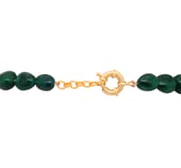 Row of Natural Emerald Gemstone Tumble Beads Necklace & Earring Set NP1478 photo 6