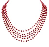 5 Layers of Ruby gemstone faceted bead necklace NP1480 photo 1