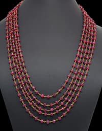 5 Layers of Ruby gemstone faceted bead necklace NP1480 photo 3