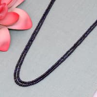2 Layers of Blue sapphire Gemstone Faceted Beads Necklace NP1489 photo 4