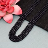4 Layers of Blue sapphire Gemstone Beads Necklace NP1492 photo 3