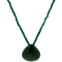 Necklace of Emerald Beads With Emerald Gemstone Heart Shaped Pendant NP1503 photo 1