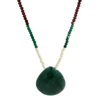 Pearl & Multi Color Gemstone Faceted Beads Necklace NP1504 photo 1