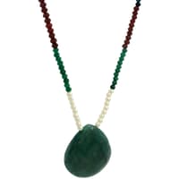 Pearl & Multi Color Gemstone Faceted Beads Necklace NP1504 photo 3
