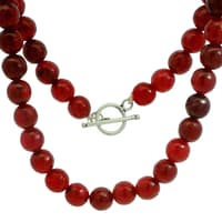 Ruby Gemstone Round Ball Shape Faceted Beads necklace NP1510 photo 3