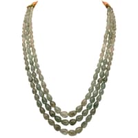 3 Rows Natural Russian Emerald Tear Drop Shape Genuine Gemstone Necklace NP1513 photo 1