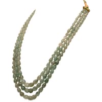 3 Rows Natural Russian Emerald Tear Drop Shape Genuine Gemstone Necklace NP1513 photo 3
