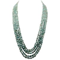 26" Inches Long 5 Rows Natural Emerald Gemstone Beads necklace NP1515 photo 1